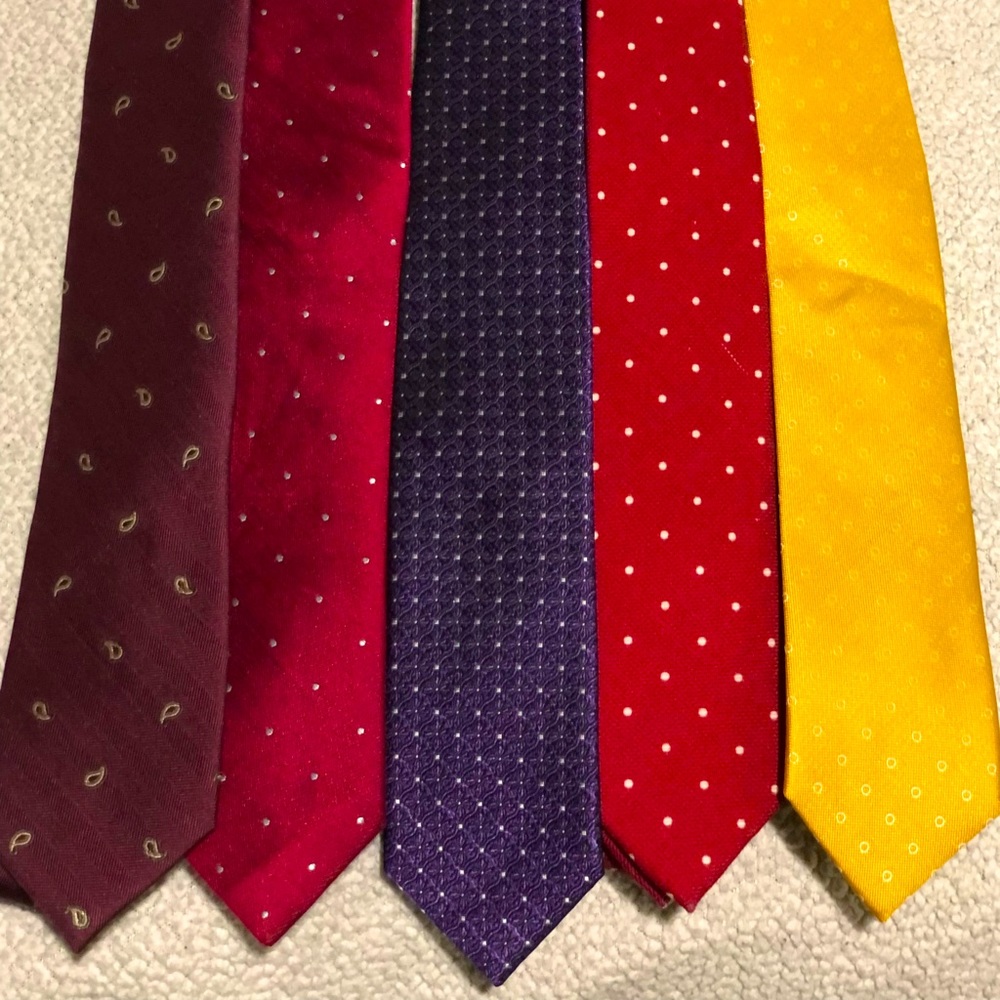 Five Tie Bar Polka Dot men’s dress ties